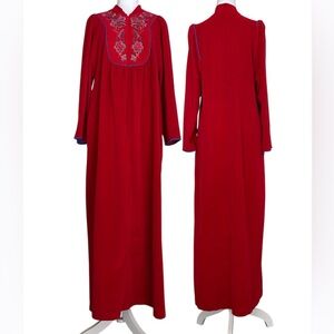 Vanity Fair Vintage 1970’s Hostess Dress Robe Nightgown Housecoat Pockets USA